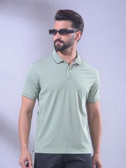 CRIMSOUNE CLUB - Green Men Polo Neck T-Shirt