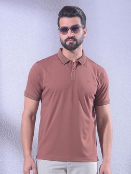 CRIMSOUNE CLUB - Men Brown Polo Neck T-Shirt