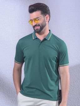 CRIMSOUNE CLUB - Men Green Polo Neck T-Shirt