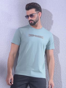 CRIMSOUNE CLUB - Men Green Brand Logo T-Shirt