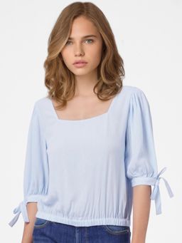 ONLY - Women Solid Blue Top
