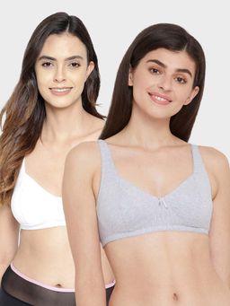 Clovia - Cotton Pack Of 2 Non-Padded Non-Wired Full Cup Bra-Multi-Color