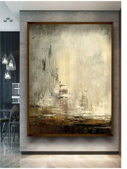 The Art House - Brown Cream Abstract Painting Wall Art