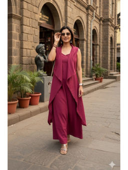 Ishnya - Rozana - Beetroot Pink long Gown With Jacket