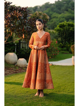 Safaa - La Belle Bijoux Orange Anarkali
