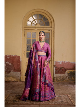 Safaa - The Dilruba Multi Colored Woven Lehenga Set