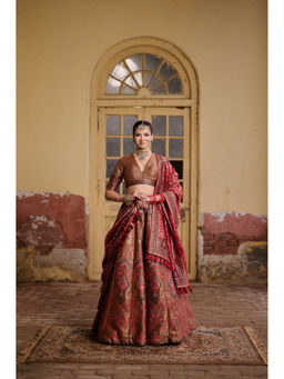 Safaa - The Shiddhat Brown Zari Lehenga Set