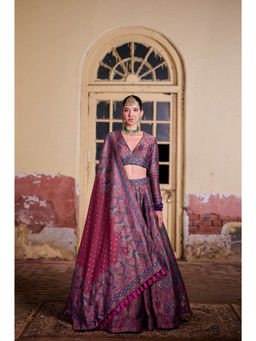 Safaa - The Umairah Multi Colored Woven Lehenga Set