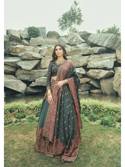 Safaa - The Nezira Green Embroidered Lehenga Set