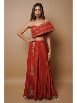 Ahi Clothing - Brick Red Indo Western (Set of 2)