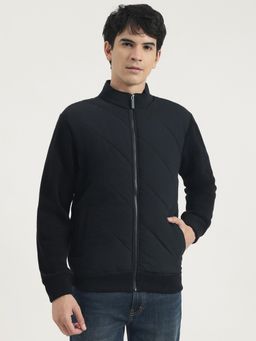 United Colors of Benetton - Men Black Pure Cotton Printed Collar Neck Sweatshirt