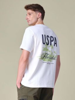 U.S. Polo Assn. Denim Co. - Men White Cotton Graphic Crew Neck T-shirt