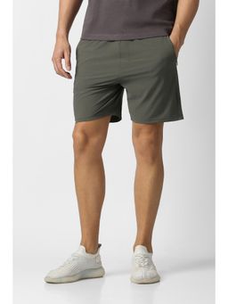 Van Heusen - Men Olive Nylon Blended Solid Shorts