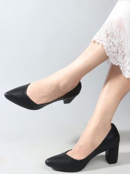 Carlton London - Black Slip On Party Women Pumps