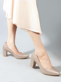 Carlton London - Rose Gold Slip On Party Women Pumps