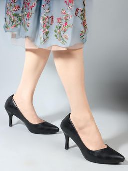 Carlton London - Black Slip On Party Women Pumps