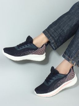 Carlton London - Navy Blue Lace-Ups Women Sporty Walking Shoes