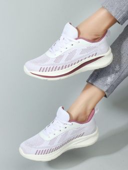 Carlton London - White Lace-Ups Women Sporty Walking Shoes