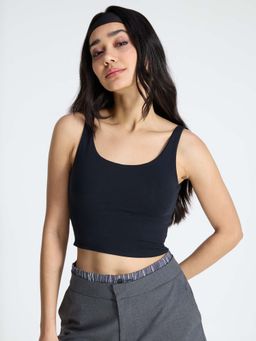 Cava Athleisure - Black Cotton Scoop Top