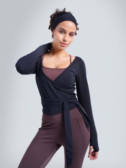 Cava Athleisure - Black Cotton Wrap Top