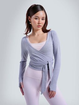 Cava Athleisure - Grey Cotton Wrap Top
