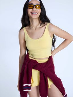 Cava Athleisure - Yellow Cotton Scoop Top