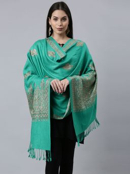 Pashmoda - Women Green Aari Embroidered Shawl