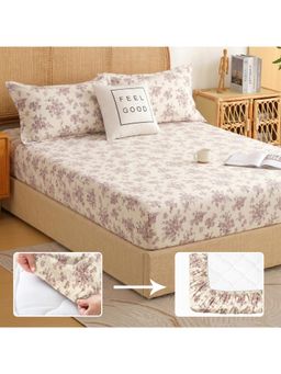 Story@Home - Pink 240TC Microfiber Premium Fitted Bedsheet with Pillow Cover (King)