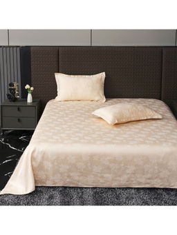 Story@Home - Beige 500TC Cotton Premium Bedsheet with 2 Pillow Covers (King)