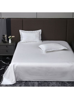 Story@Home - White 500TC Cotton Premium Bedsheet with 2 Pillow Covers (King)