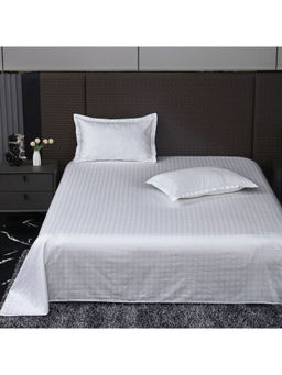 Story@Home - White 500TC Cotton Premium Bedsheet with 2 Pillow Covers (King)