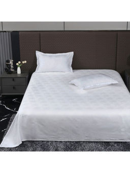 Story@Home - White 500TC Cotton Premium Bedsheet with 2 Pillow Covers (King)