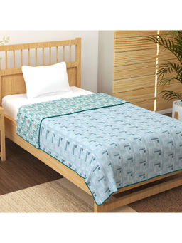 Story@Home - Blue Cotton Reversible Dohar (Single)