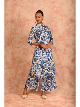 LAALZARI - Blue Printed Kurta with Palazzo (Set of 2)