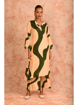 LAALZARI - Cream Muslin Kurta with Palazzo (Set of 2)