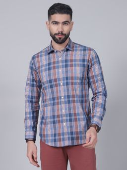 Cantabil - Mens Multi-Color Checks Full Sleeves Casual Shirt