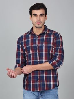 Cantabil - Mens Multi-Color Checks Full Sleeves Casual Shirt