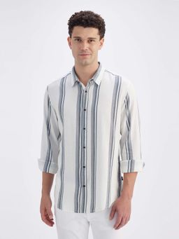 Pepe Jeans - Mens White Stripes Full Sleeves Shirt