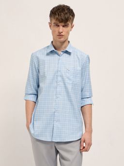 The Bear House - Mens Blue Checks Full Sleeves Shirt