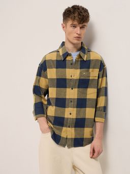 The Bear House - Mens Multi-Color Relaxed Fit Check Cotton Shirt