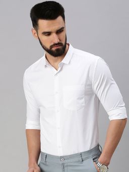 SHOWOFF - Mens White Checked Full Sleeves Shirt