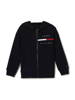 Tommy Hilfiger - LB Im Rib Insert Hooded Zip Th - Blue