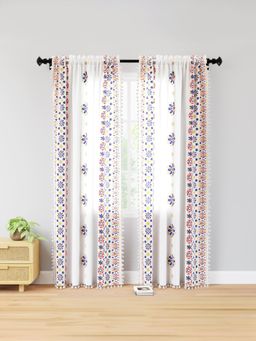 Encasa Homes - Boho Semi Sheer Curtains for Window - Boho Bright