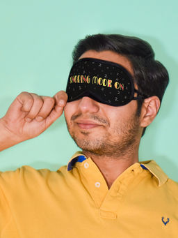 Indigifts - Eye Mask For Sleeping Women Snoring Mode On Quote Black Eye Mask