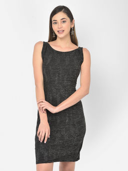 Latin Quarters - Black Lurex Sleeveless Shift Dress