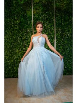 NIYARA INDIA - Blue Eshani One-Shoulder Gown