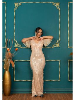 NIYARA INDIA - Svara Gold Tasselled Gown