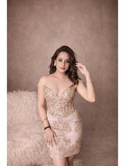 NIYARA INDIA - Kanaka Blush Pink Embroidered Corset Mini Dress