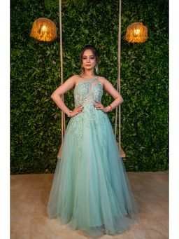 NIYARA INDIA - Kiyana Embellished Mint Green Gown