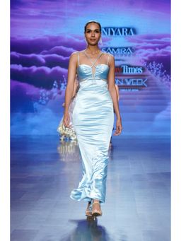 NIYARA INDIA - Aira Celestial Satin Cut-Out Evening Gown